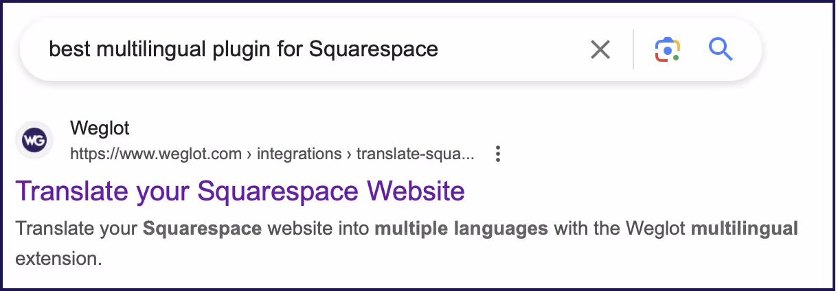 Metadata on search results