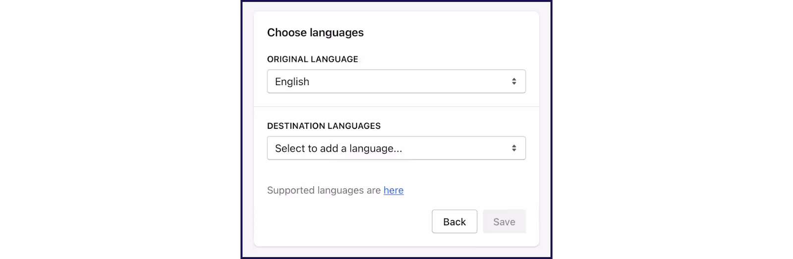 Choosing your language