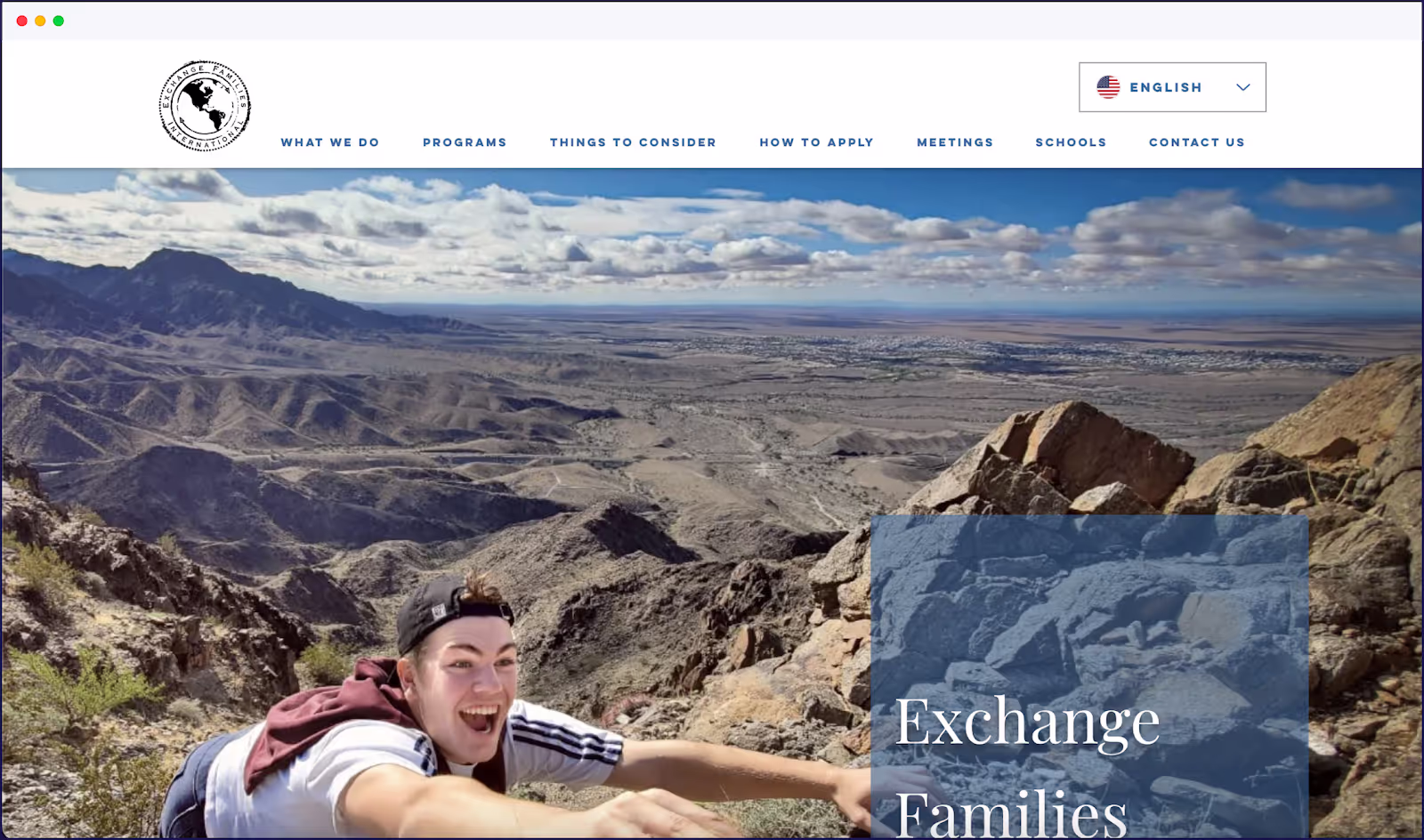 Exchange Families website
