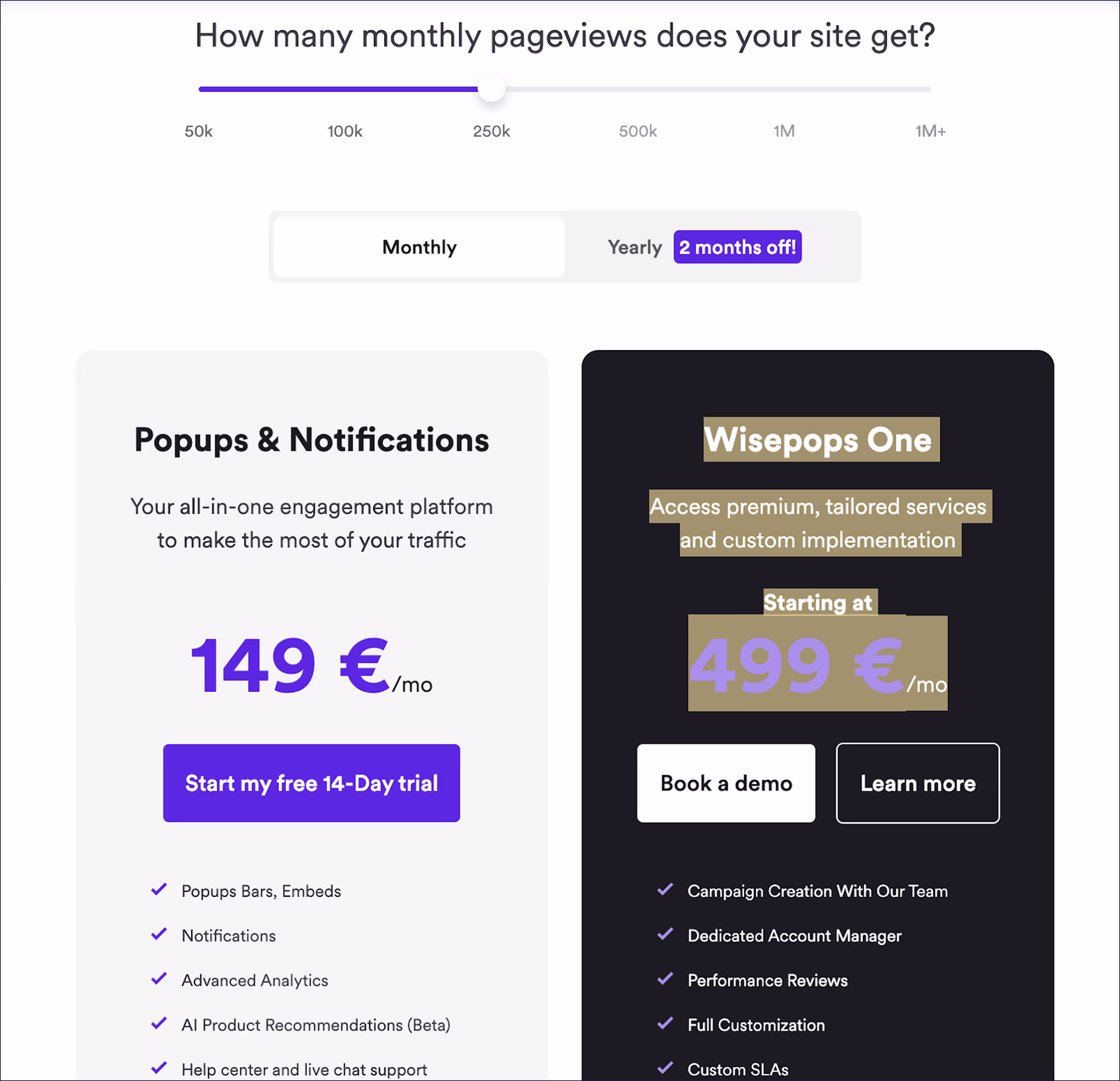 Wisepops prissättning