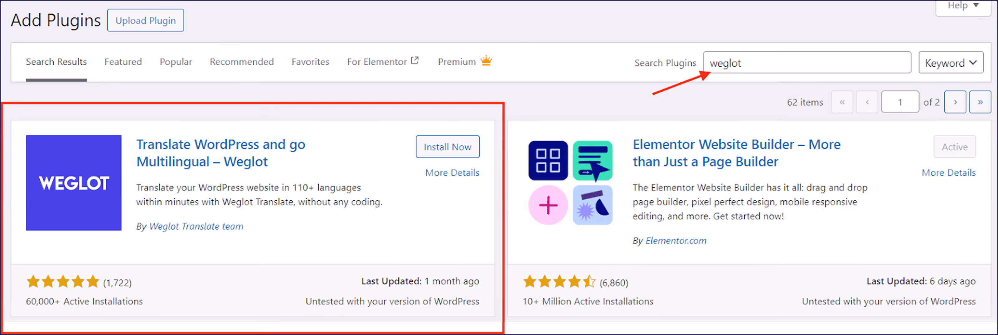 Stažení Weglot z úložiště WordPress