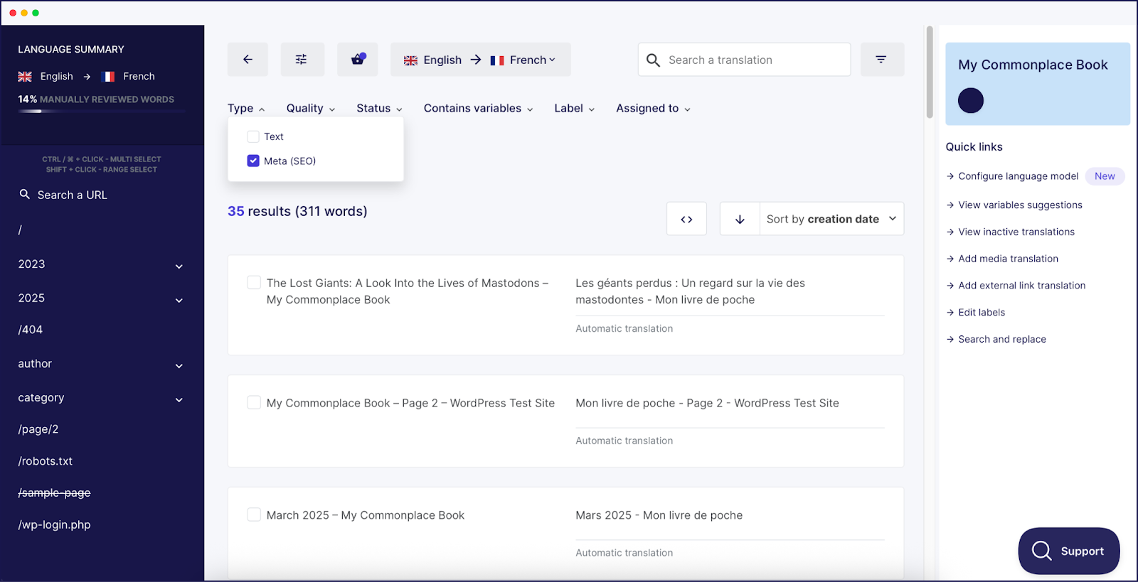 Translating SEO metadata with Weglot