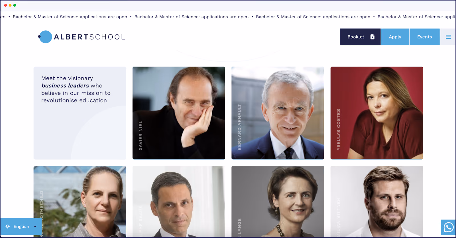 Una delle pagine tradotte della Albert School