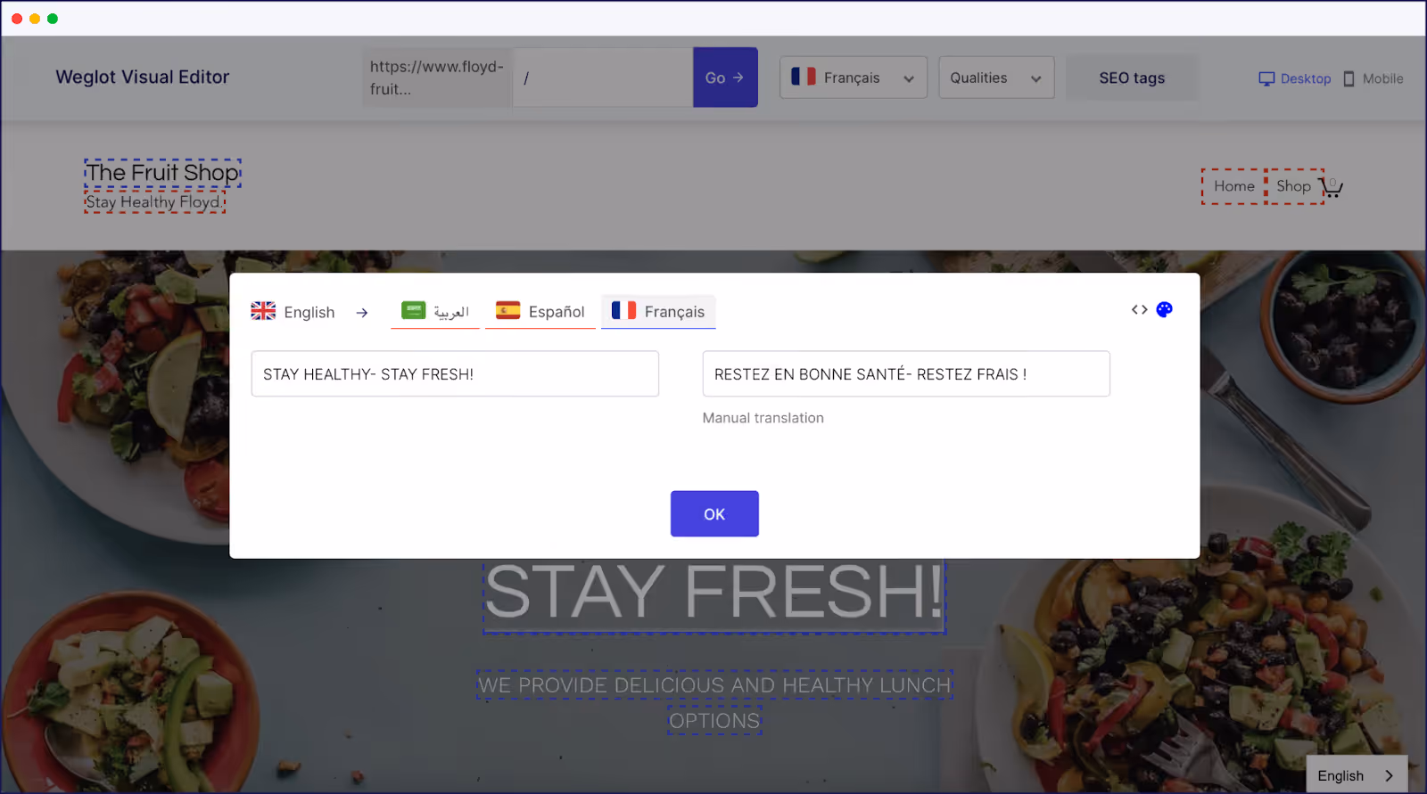 Weglot Visual Editor - sette opp språket på WordPress-nettstedet ditt
