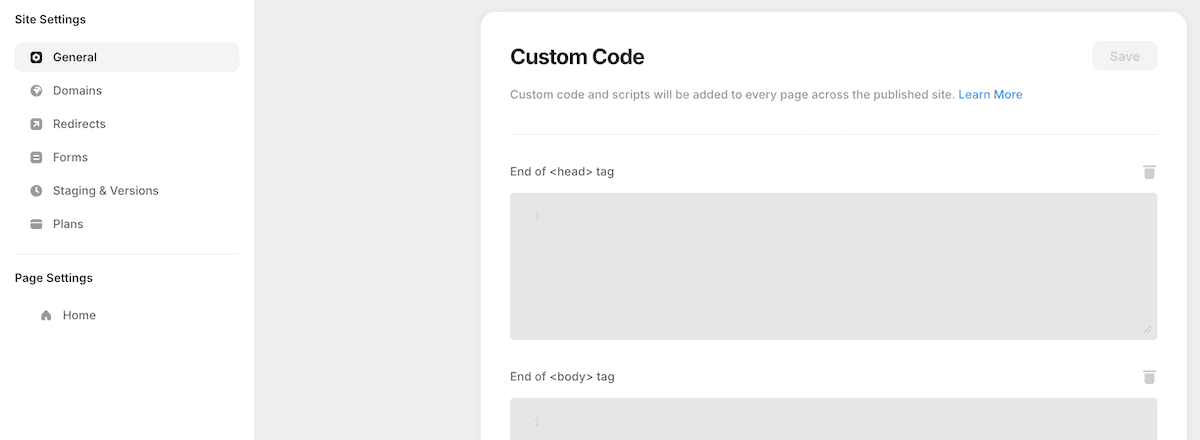 The Custom Code field within Weglot.