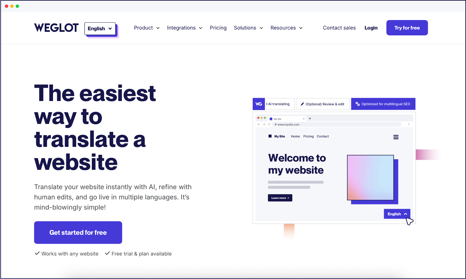 Le site web de Weglot.