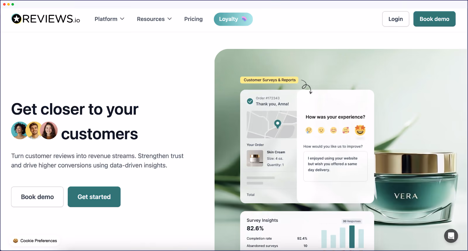 Reviews.io homepage
