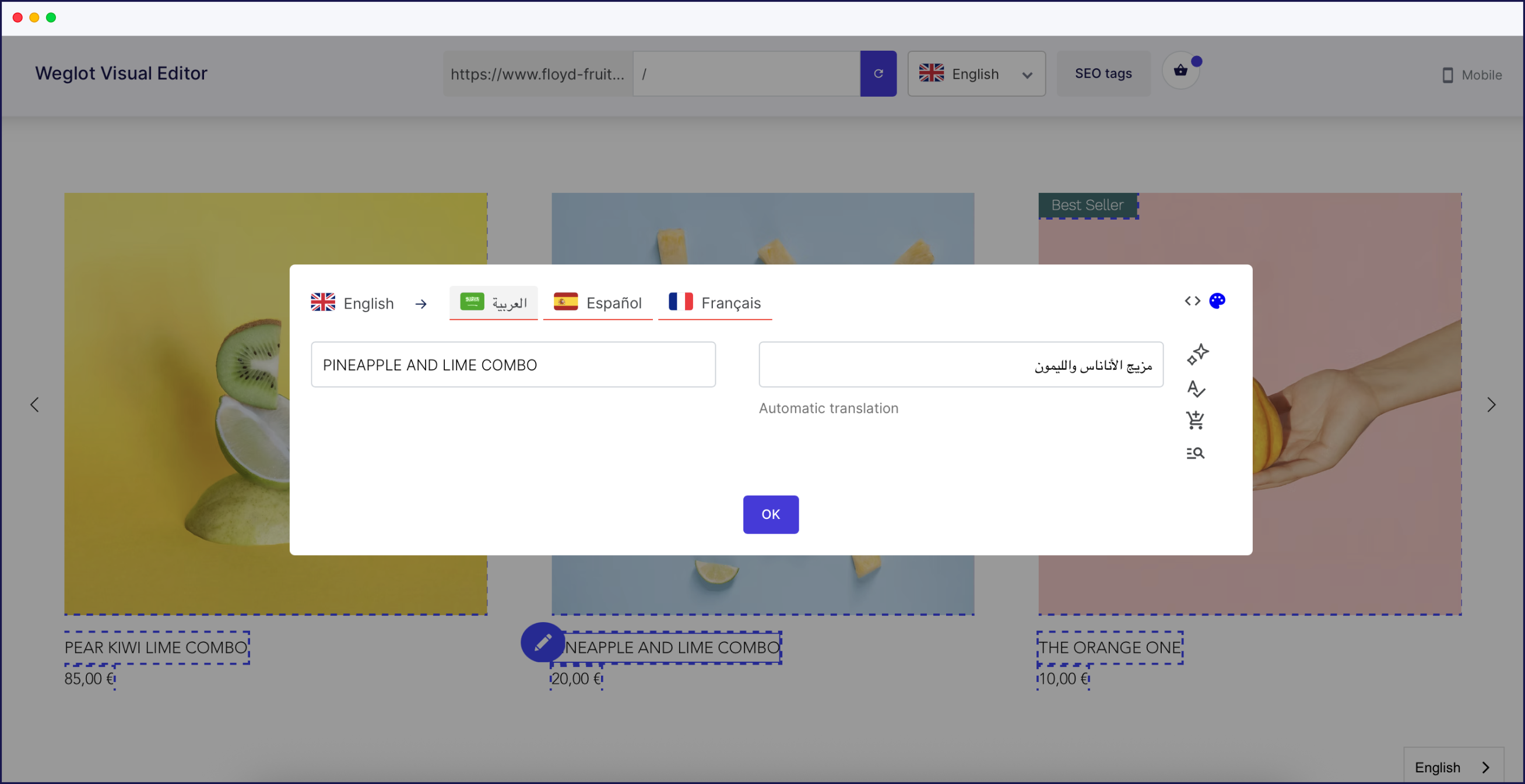 Le Visual Editor de Weglot