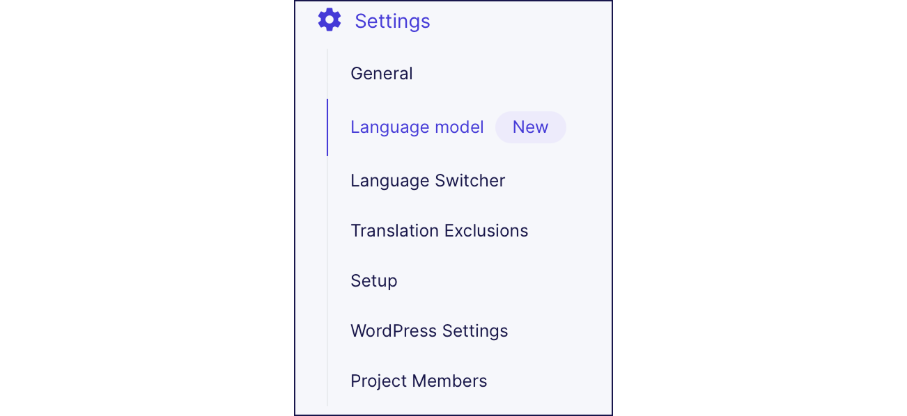 Where to find the AI language model on the Weglot dashboard