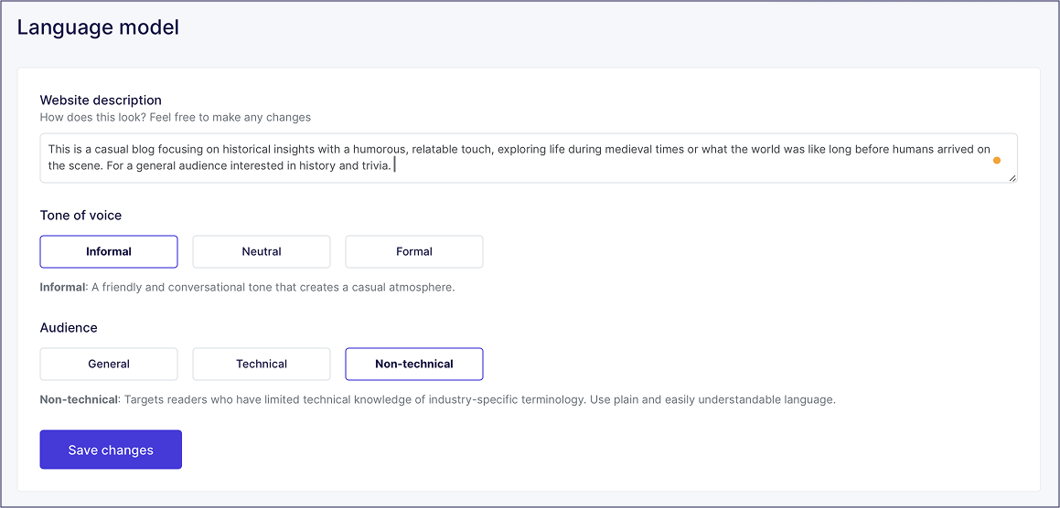 Configuring your language model