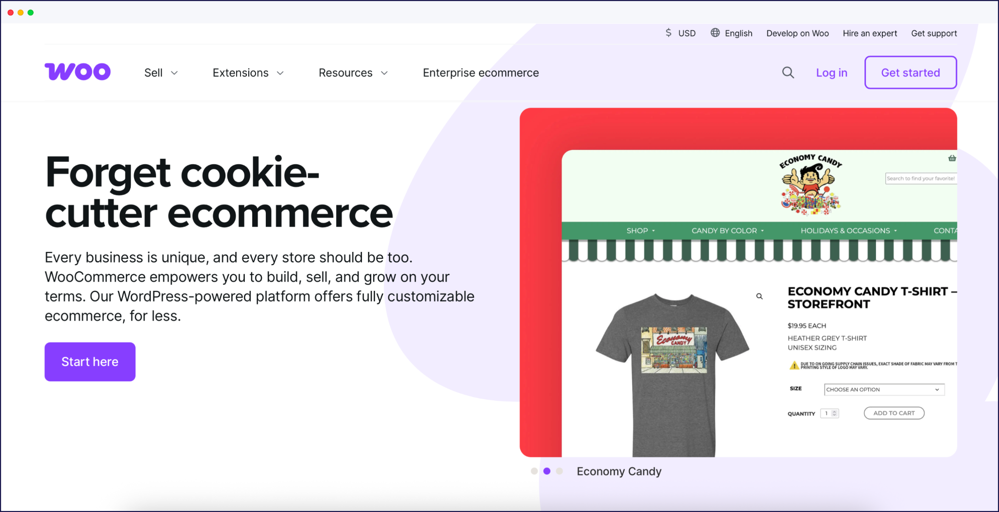 WooCommerce homepage