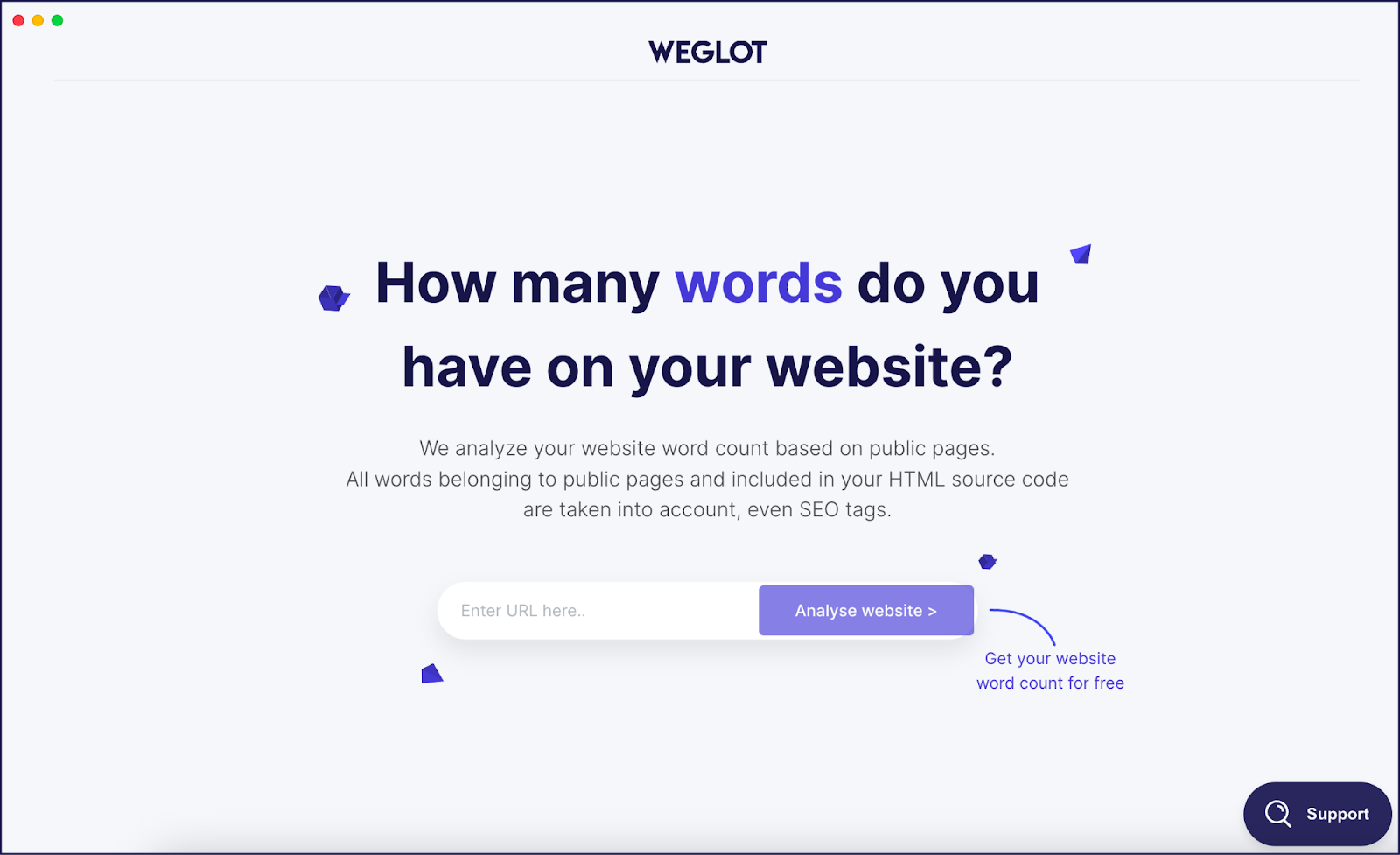 Weglot’s word counter software