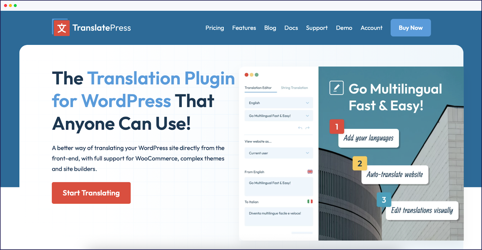 TranslatePress homepage
