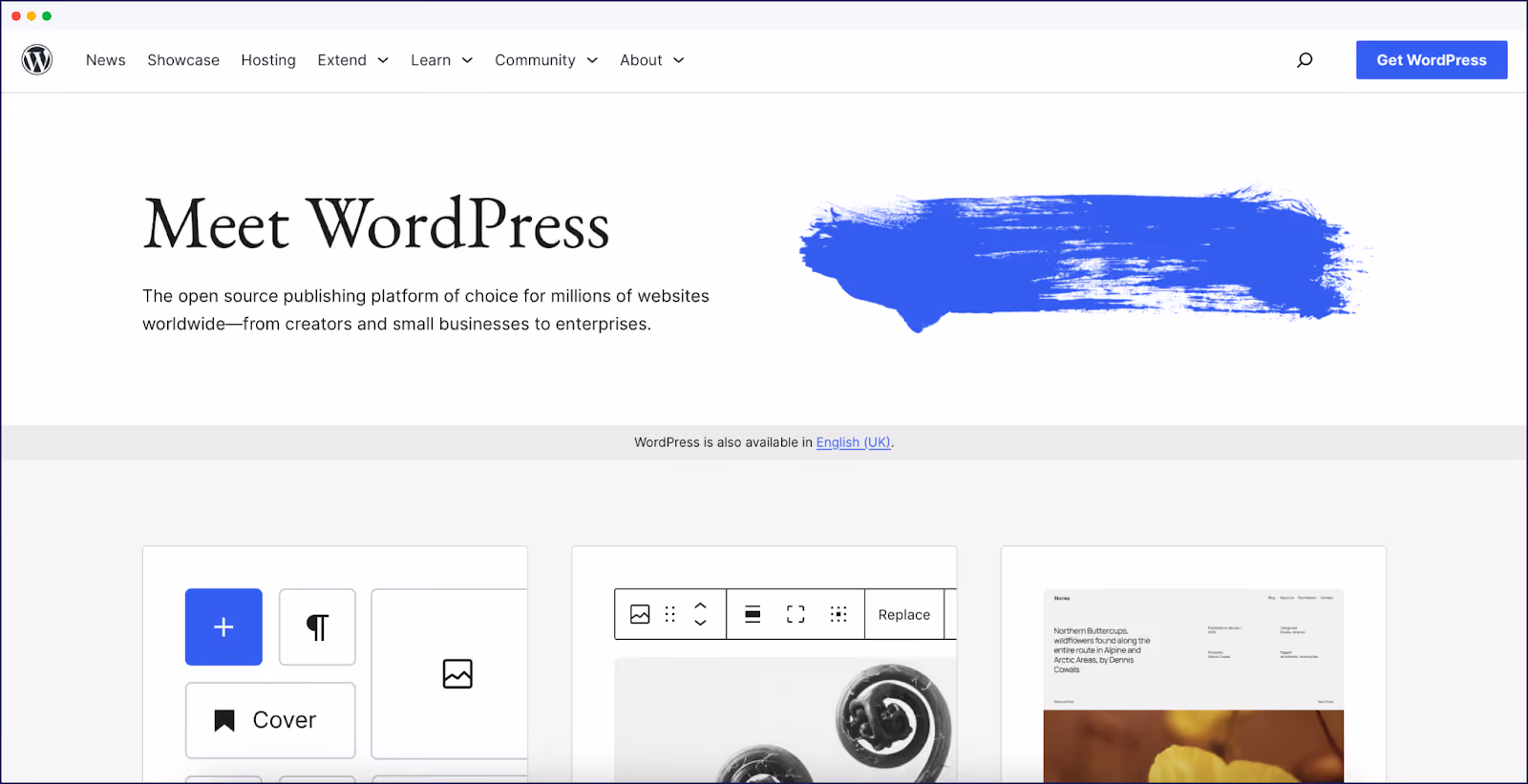 Página inicial do WordPress