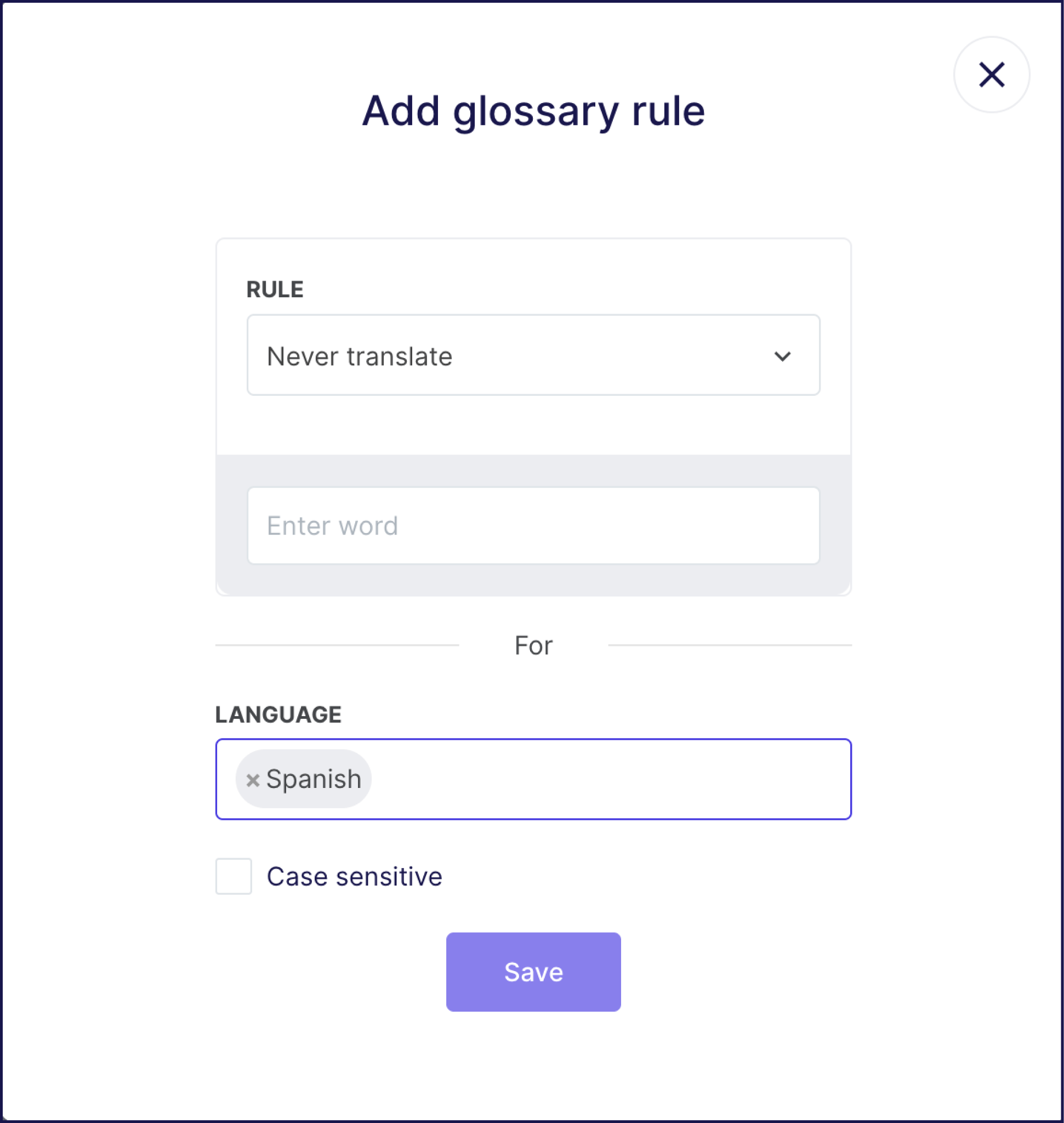 Weglot’s translation glossary