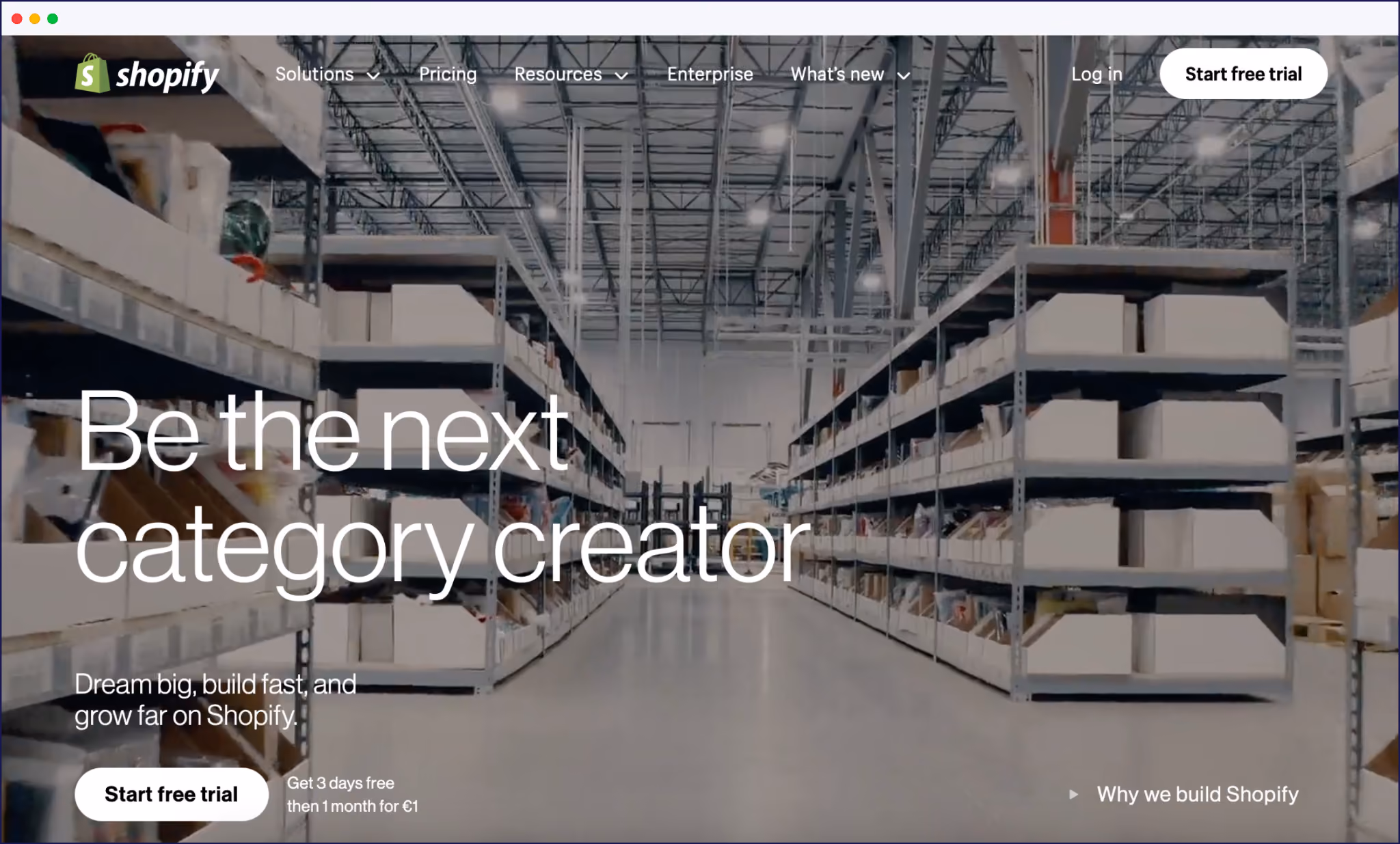 Shopify homepage