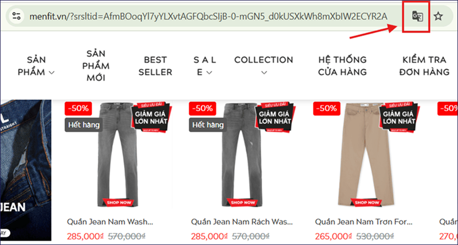 Google Traduction affiché dans la barre de recherche