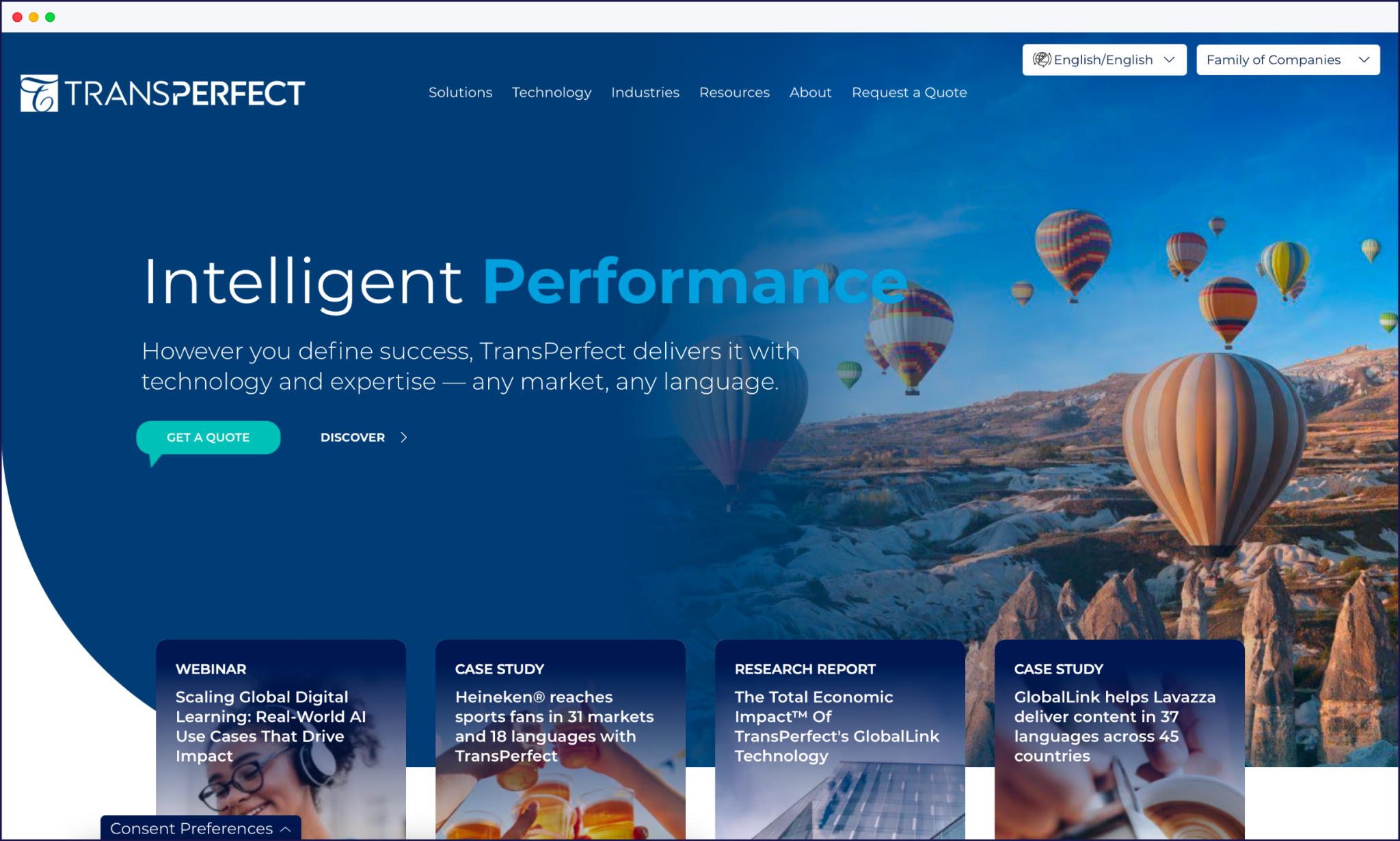 TransPerfect homepage