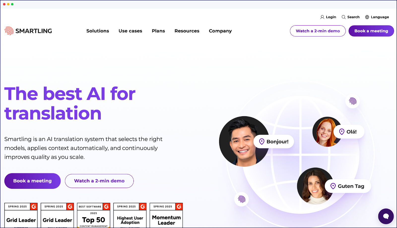 Smartling translation tool homepage
