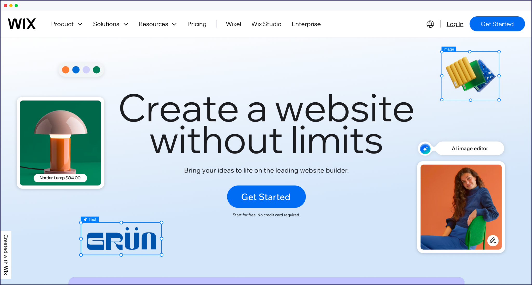 صفحة Wix الرئيسية