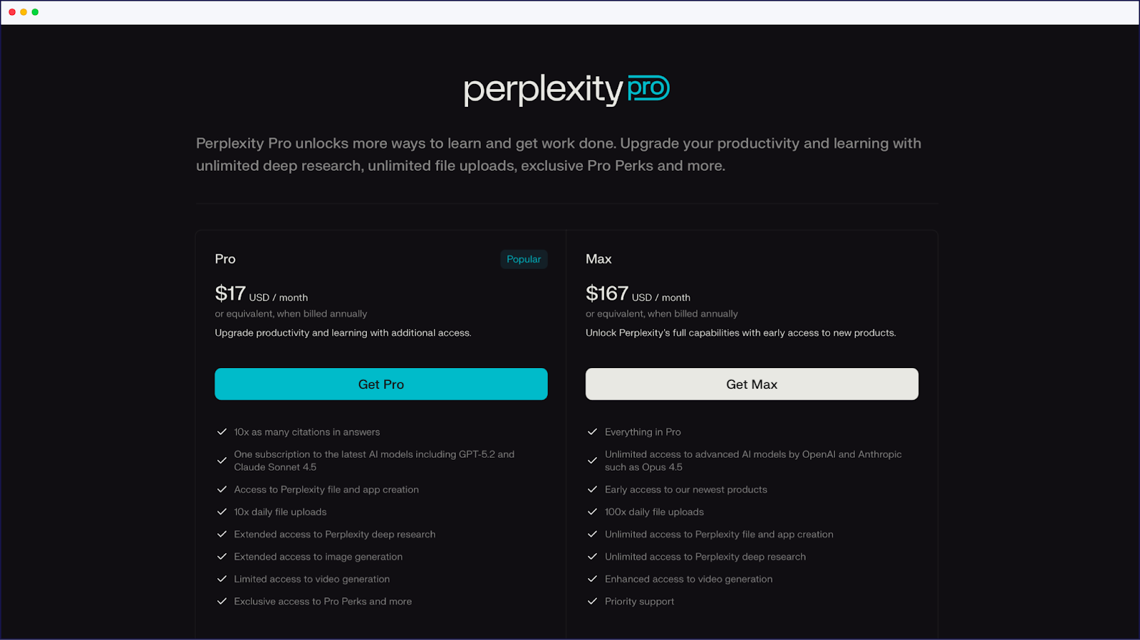 Prisside for Perplexity Pro