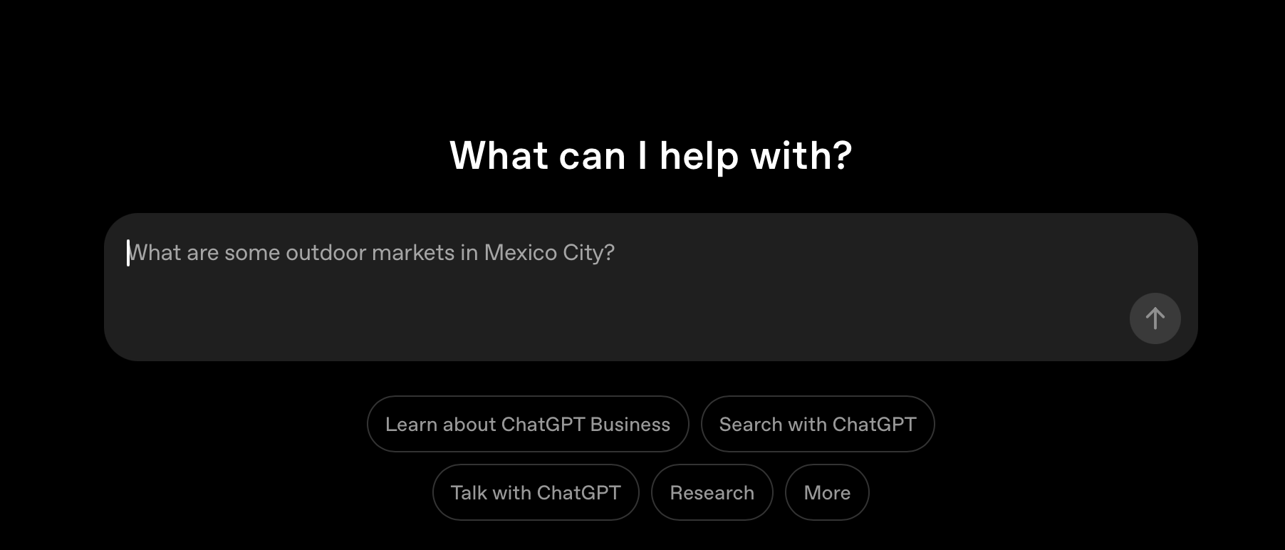 ChatGPT homepage