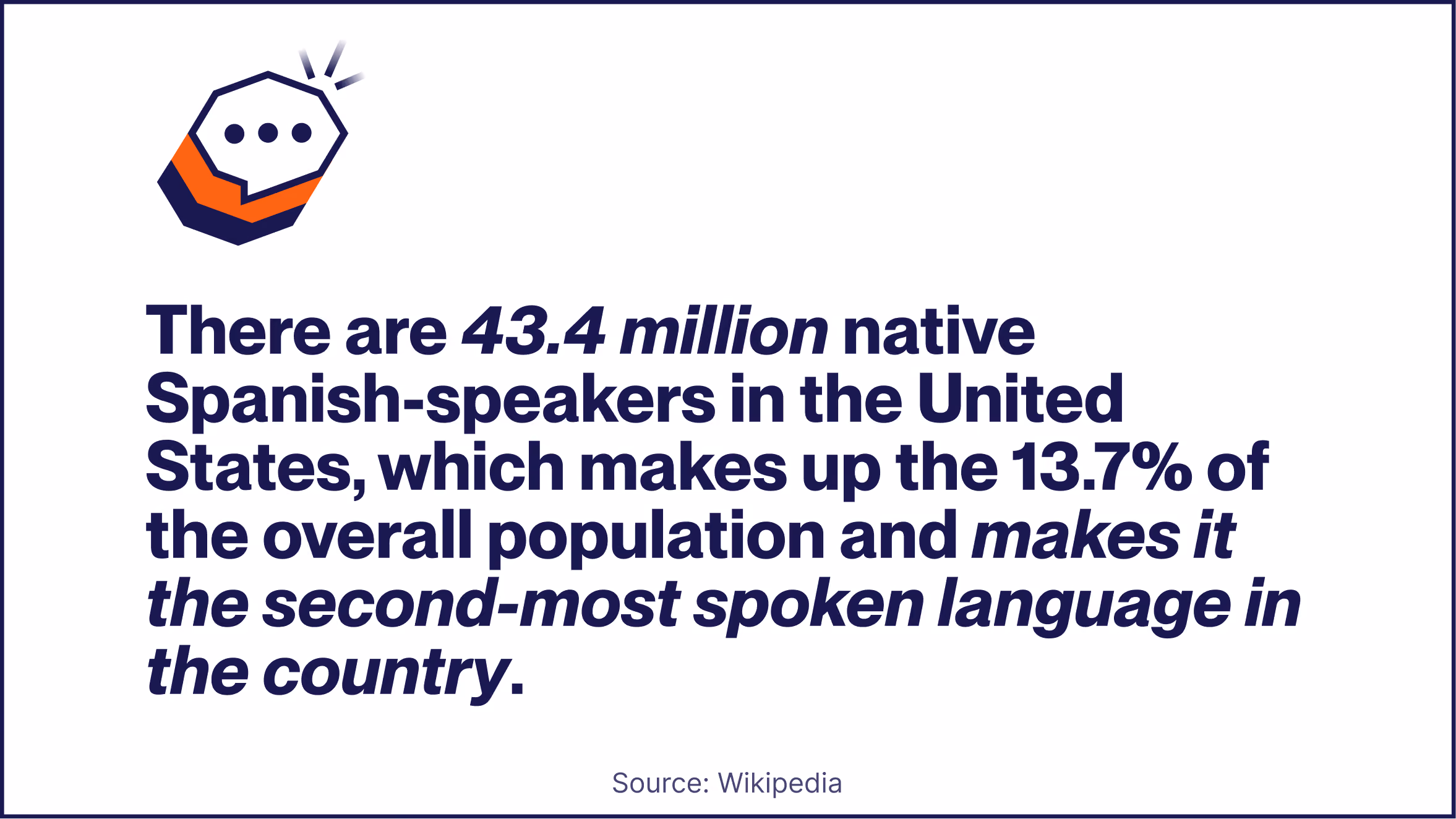 Spanish is the second-most spoken language in the United States