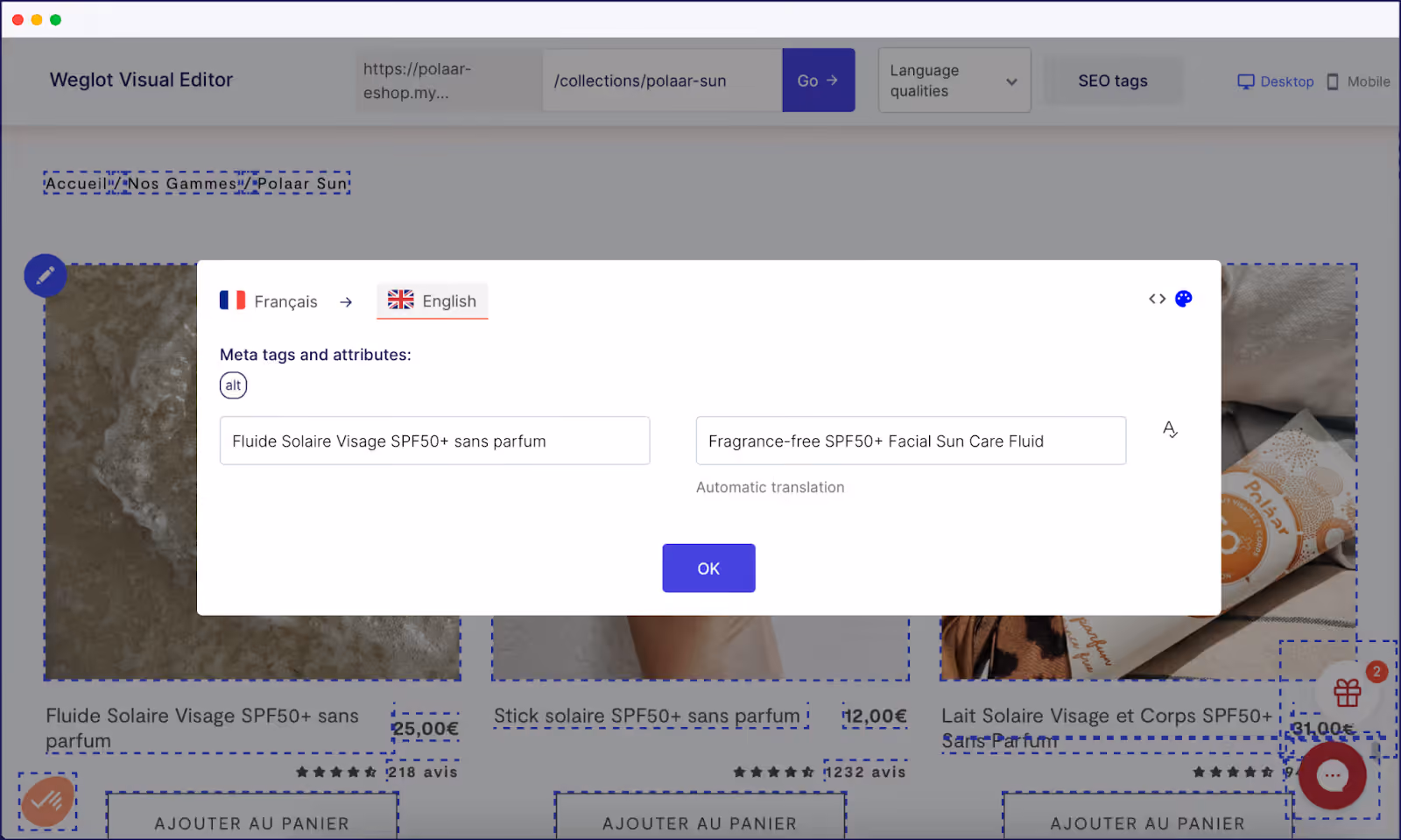 Weglot’s Visual Editor