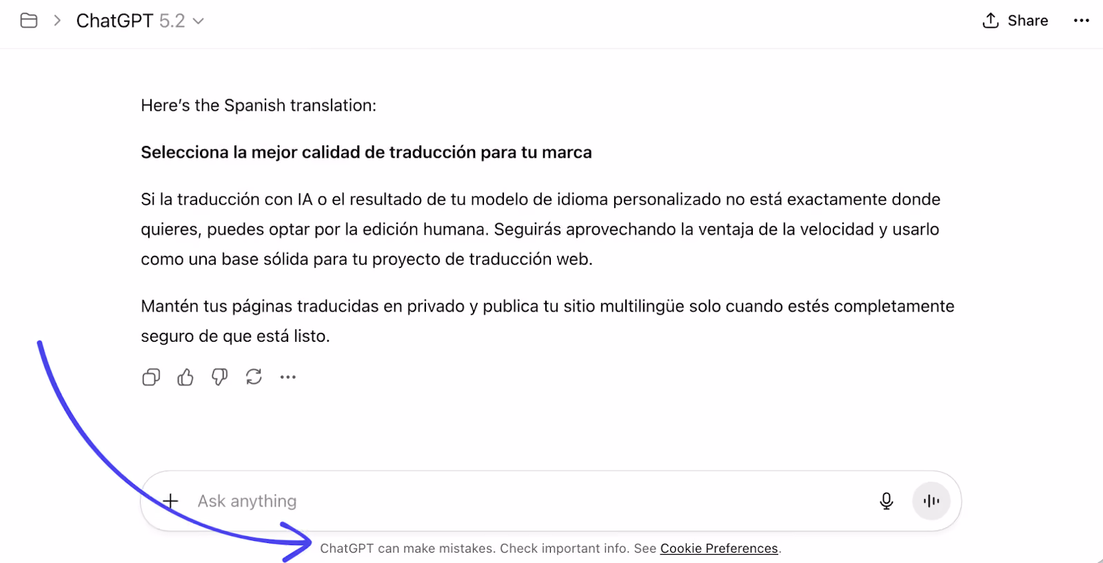 ChatGPT varying translation quality