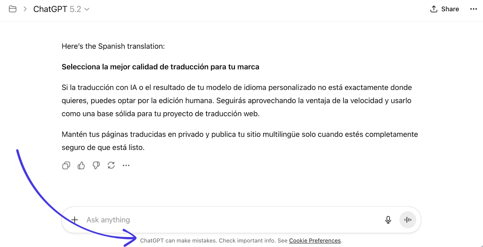 ChatGPT varying translation quality