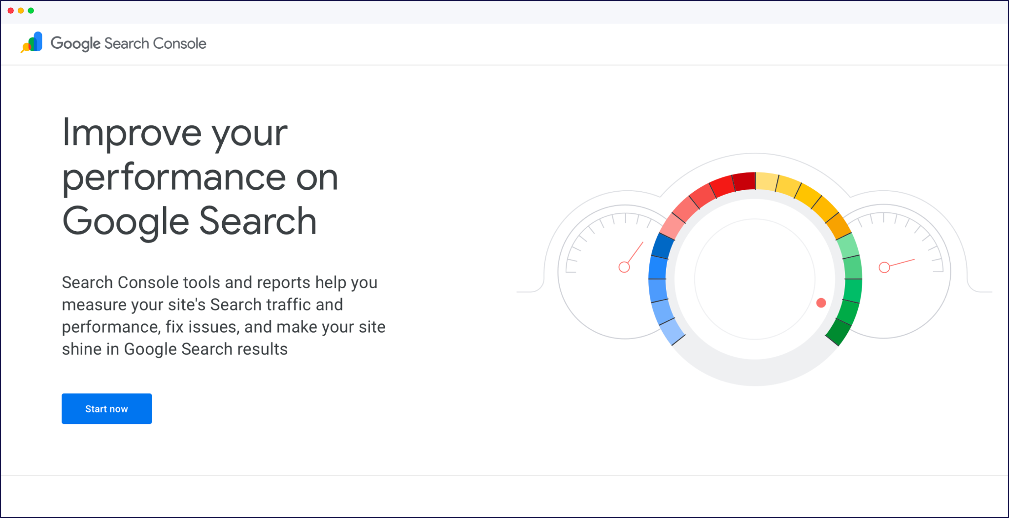 Google Search Console homepage