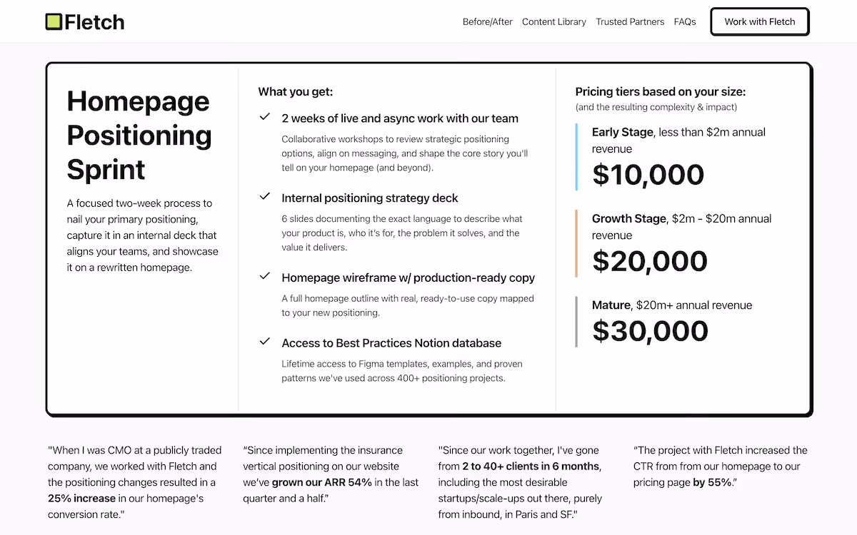 The Fletch website home page.