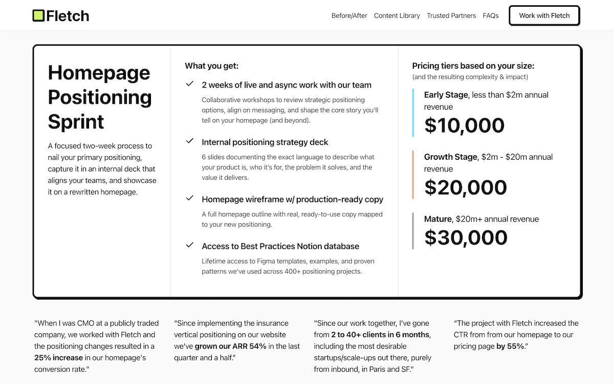 The Fletch website home page.