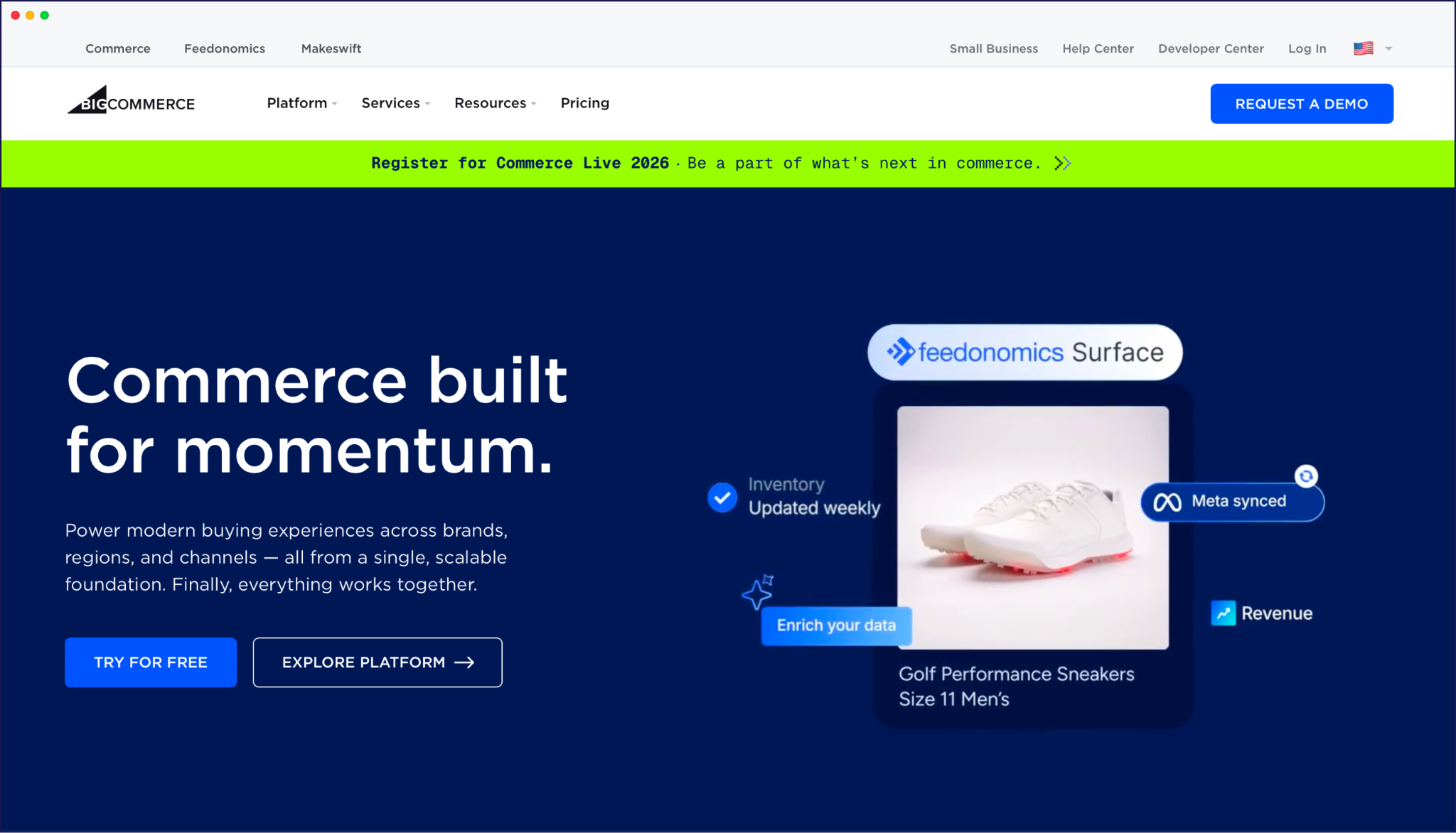 BigCommerce homepage