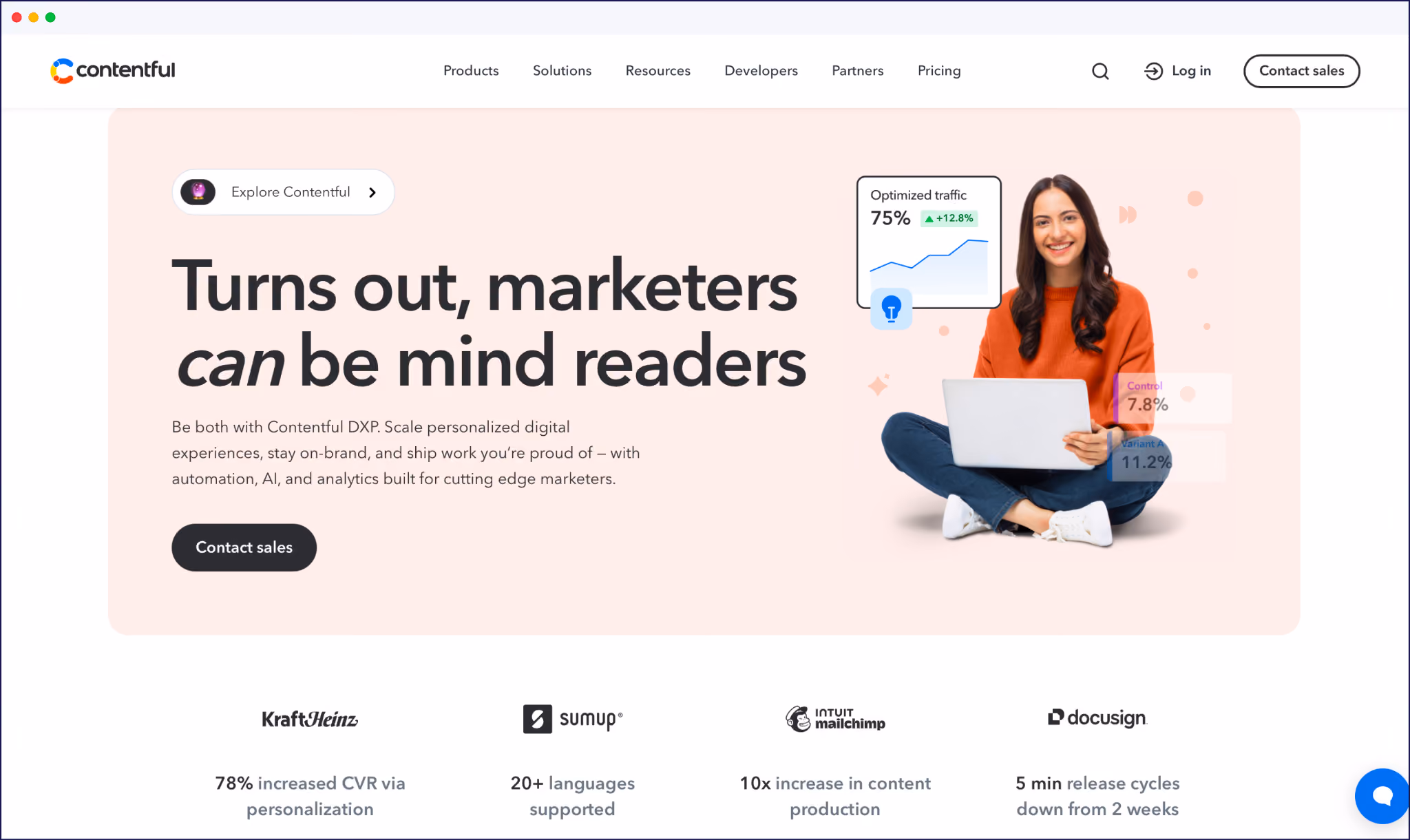 Contentful homepage