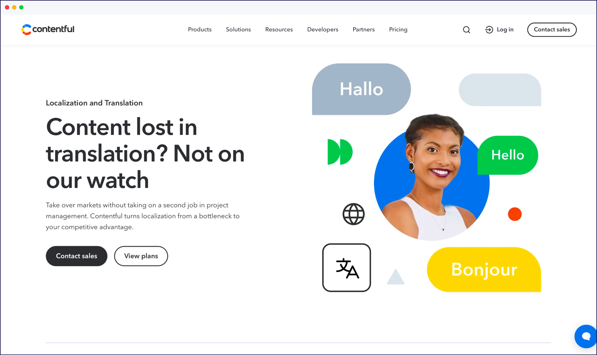 Contentful localization page