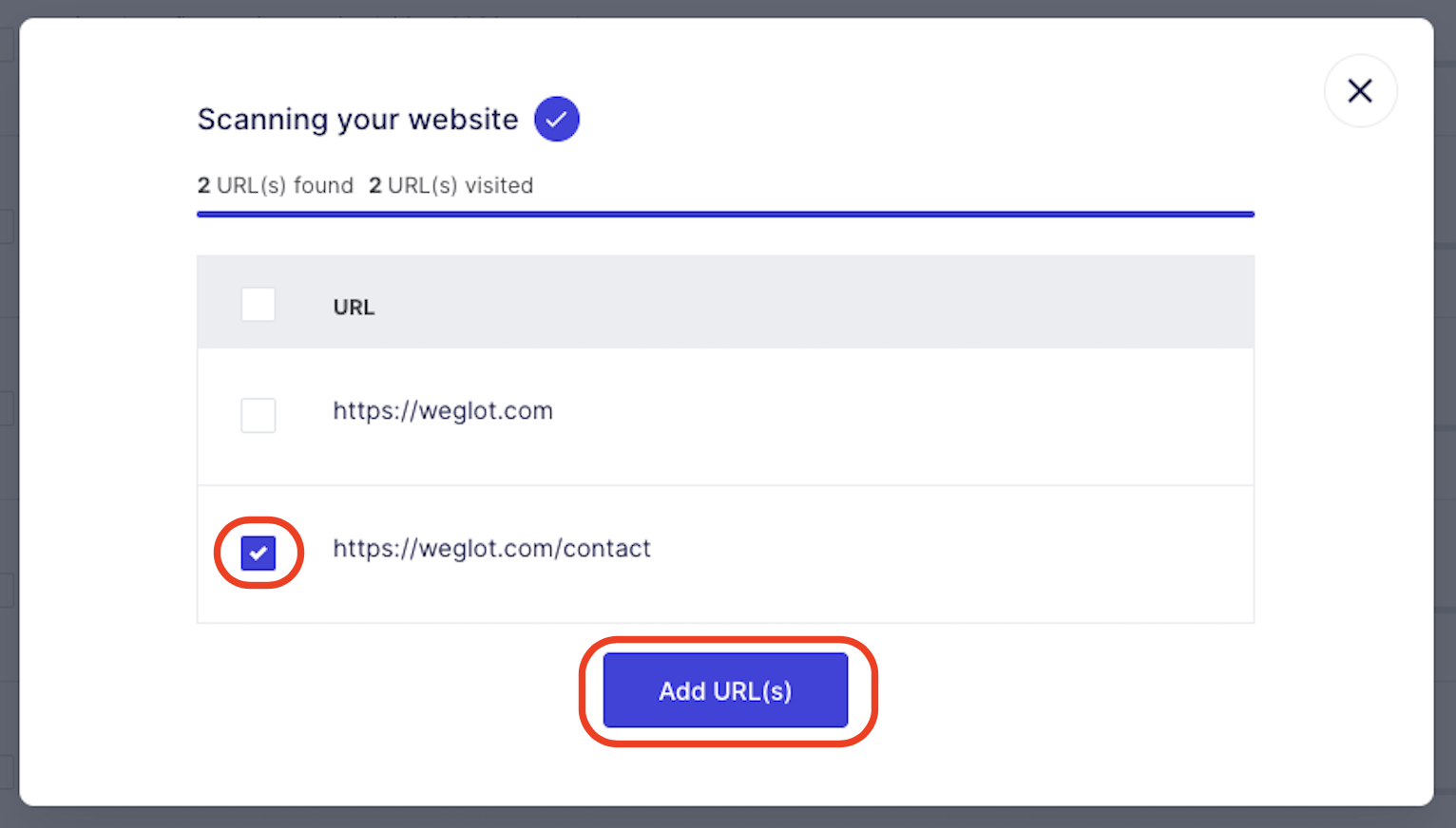 Weglot scanning URLs