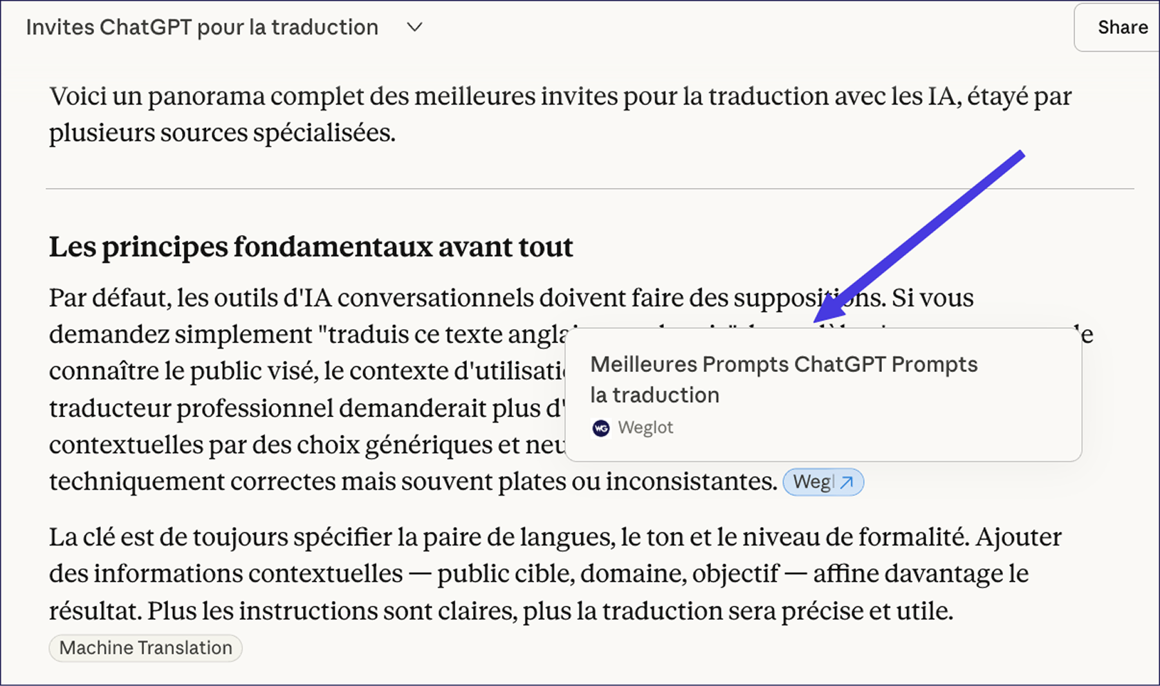 Weglot getting cited on Claude thanks to multilingual content