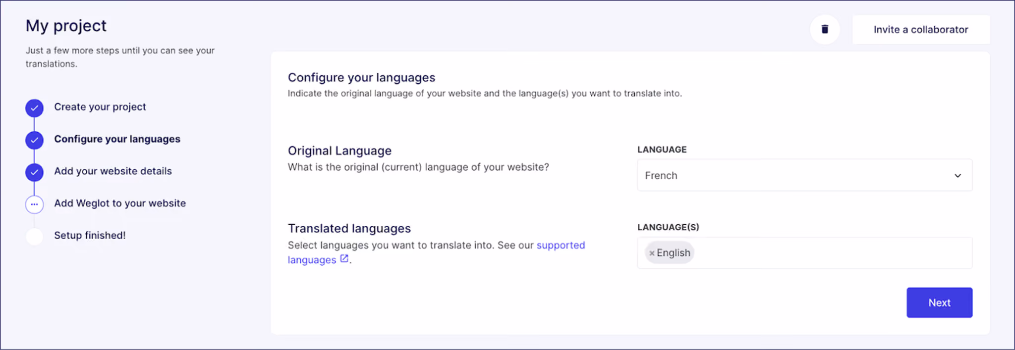 Multilingual website Weglot integration