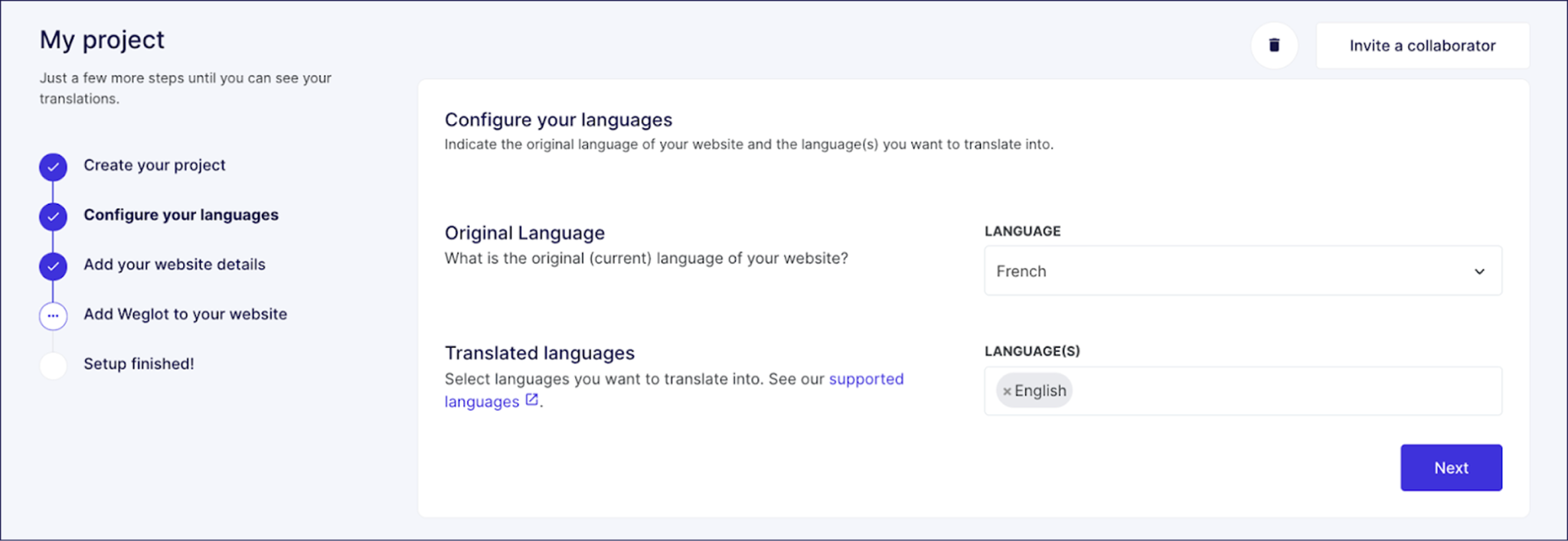 Multilingual website Weglot integration