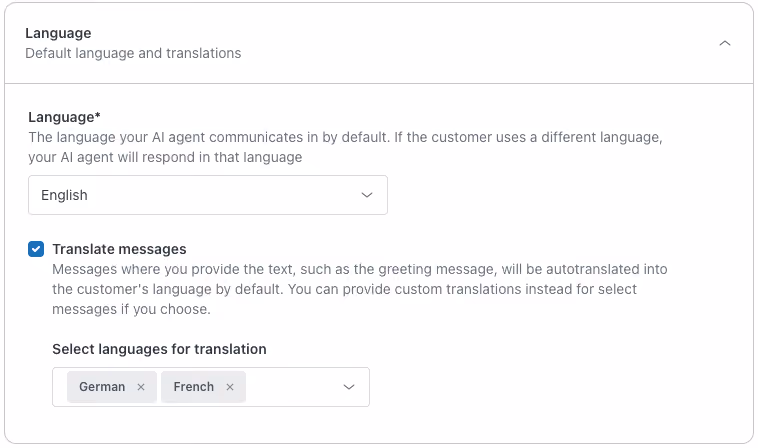 Zendesk language picker