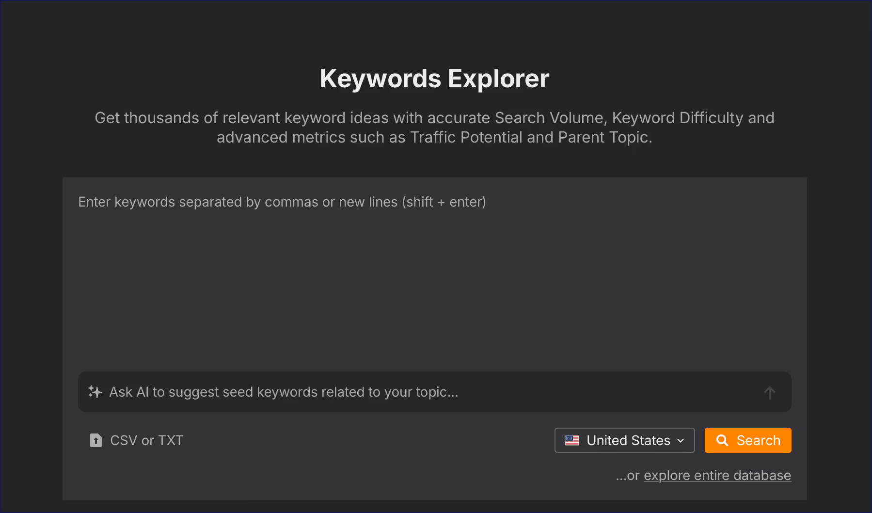 Ahrefs Keyword Explorer page