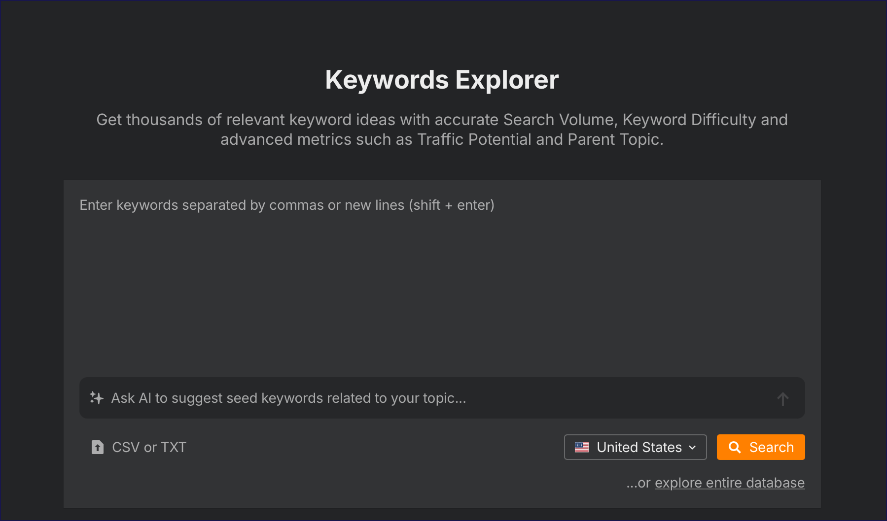 Strona Ahrefs Keyword Explorer