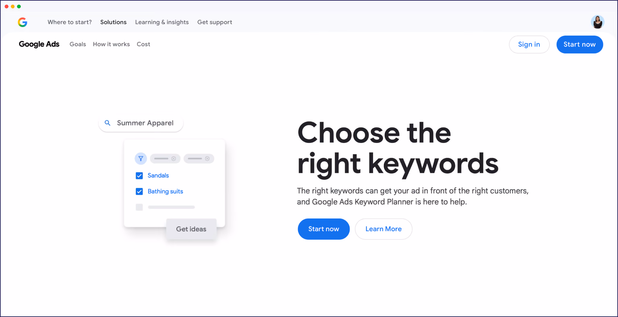 Google’s keyword planner