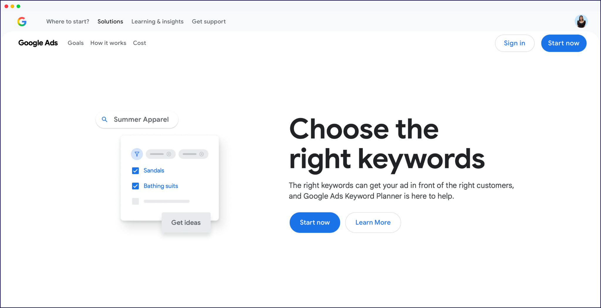 Google’s keyword planner