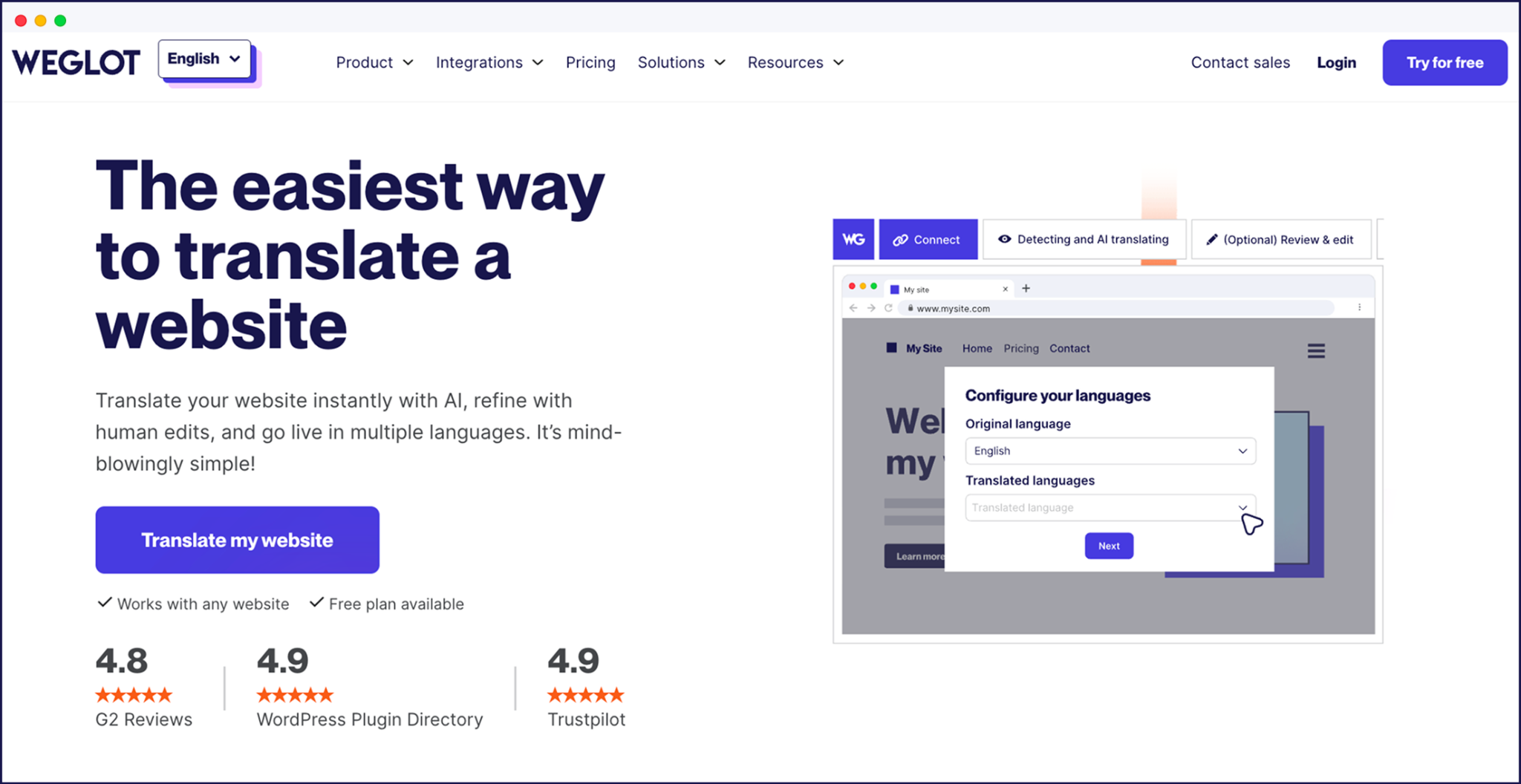 weglot homepage