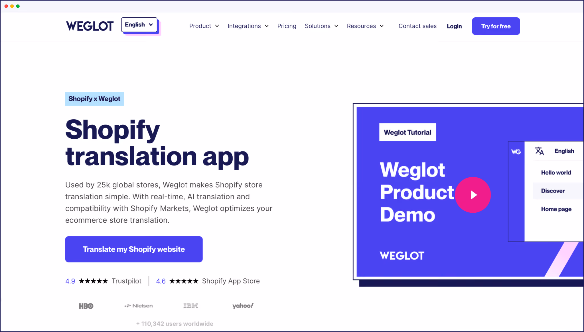 تطبيق Weglot للترجمة Weglot
