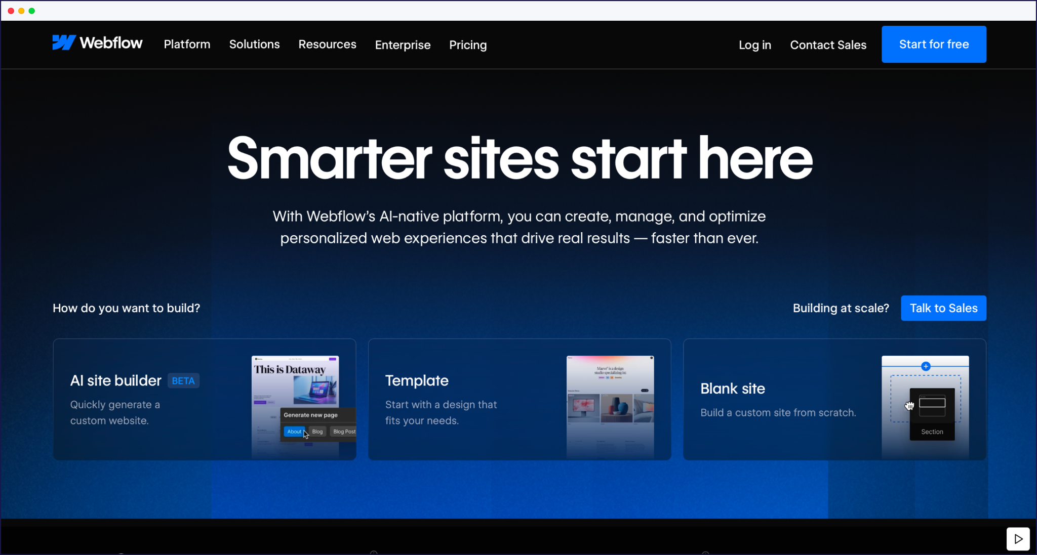 Webflow homepage