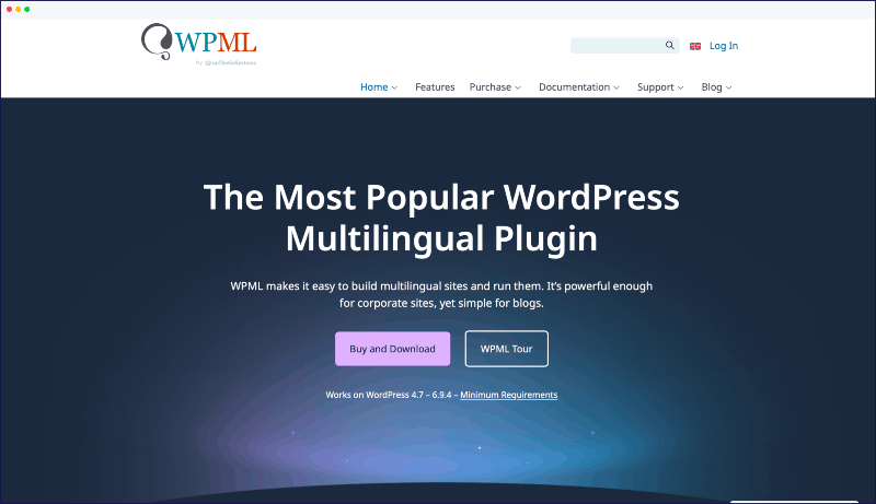 Página de inicio de WPML