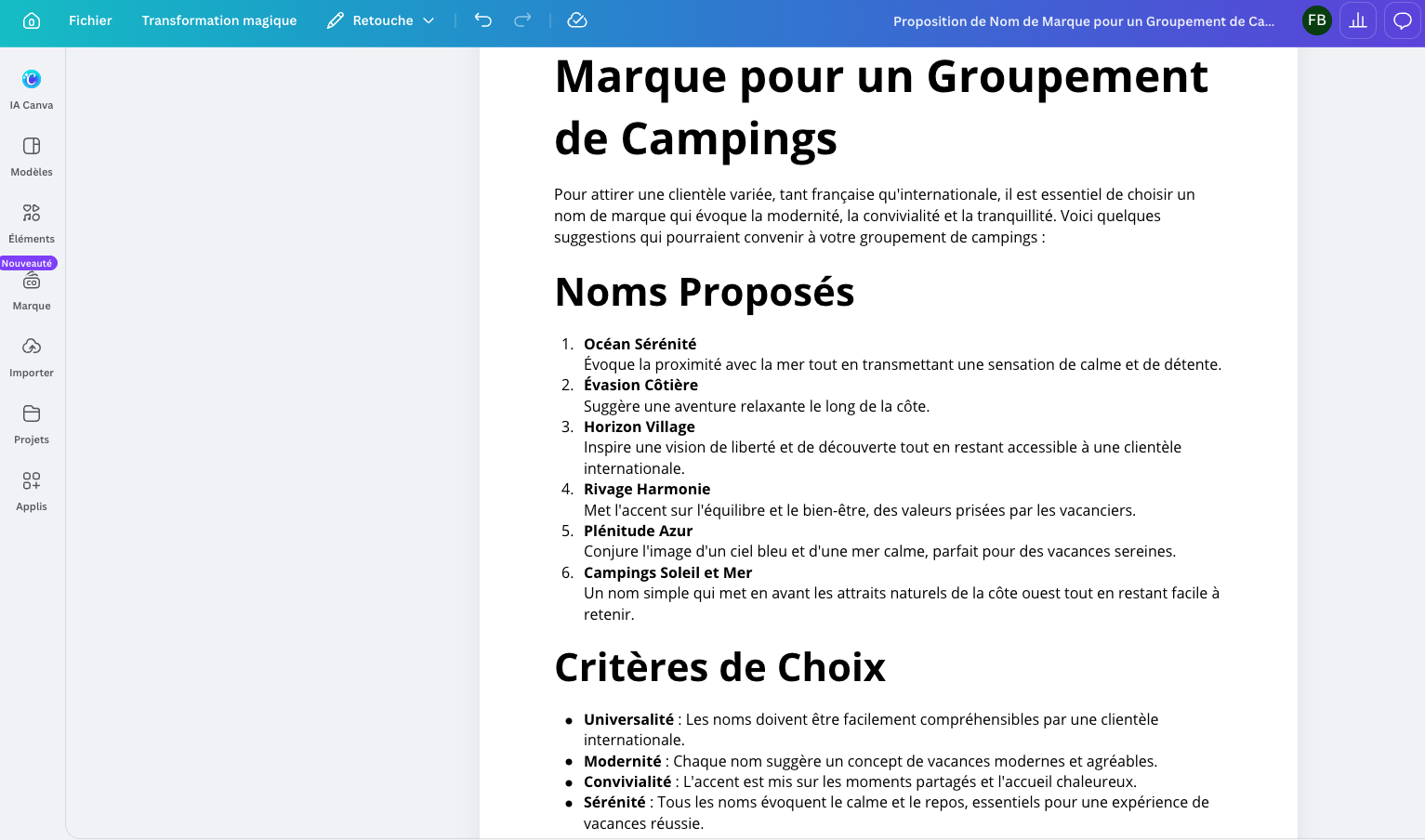 générateur nom marque